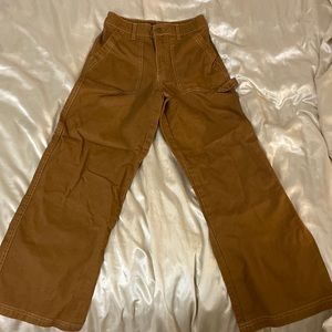 Brown high-waisted cargo pants